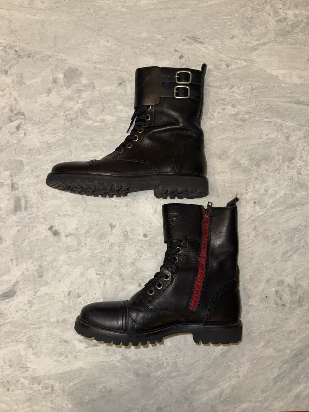 Zadig & Voltaire Archive “Joe” Black Leather Combat Boots